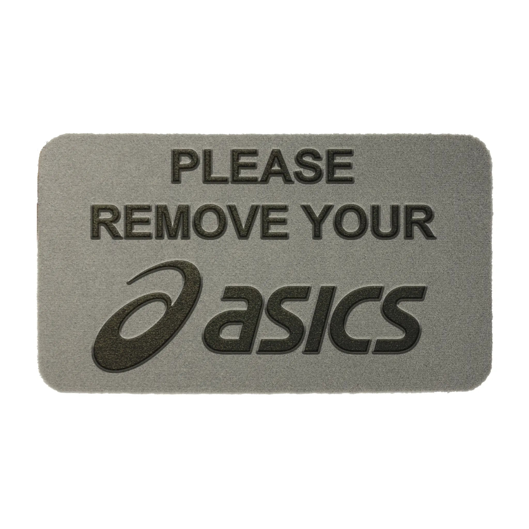 Front View of ASICS Light Grey Doormat 70 x 40cm